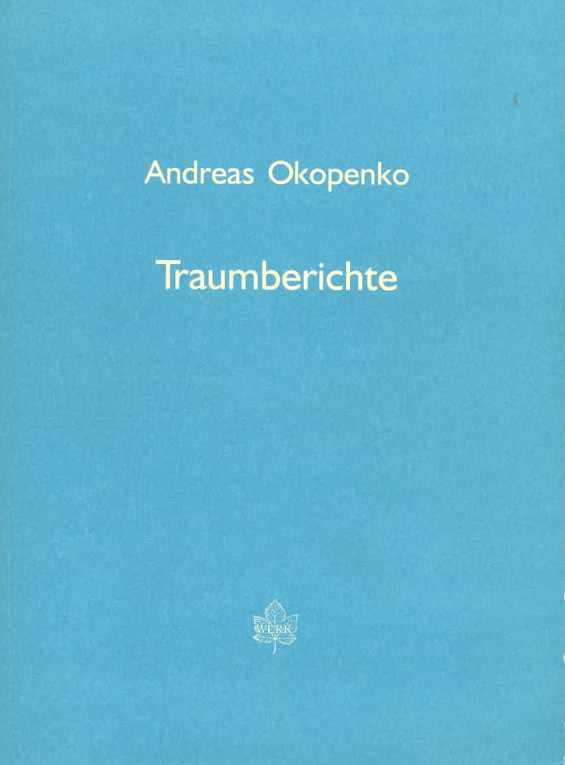 Cover Andreas Okopenko Traumberichte, © Blattwerk 1998
