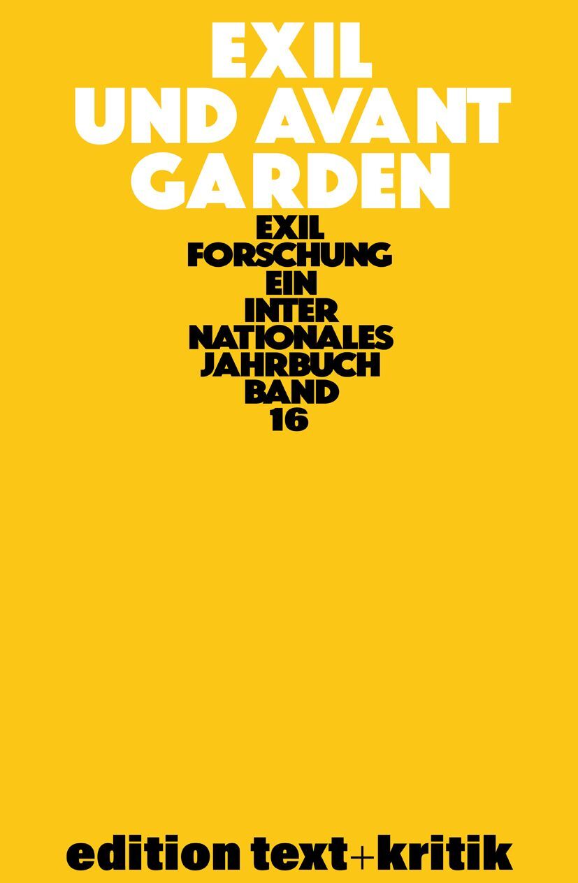 Cover Klaus-Dieter Krohn (Hg.) Exil und Avantgarden, © edition text + kritik 1998