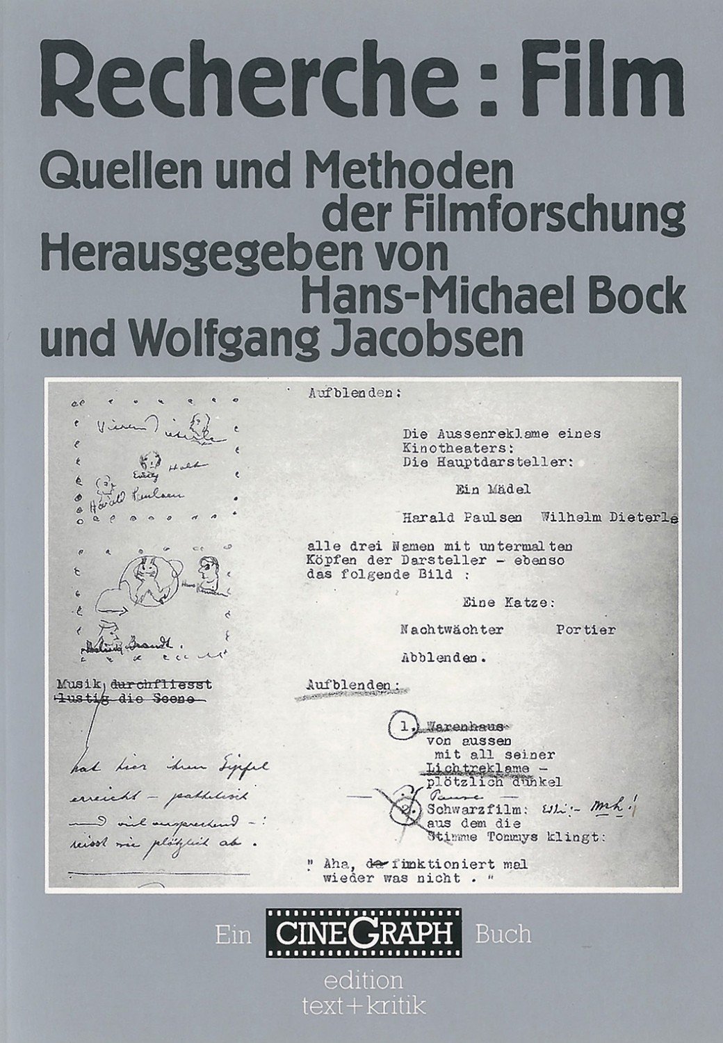 Cover Hans-Michael Bock, Wolfgang Jacobsen (Hg.) Recherche: Film, © Edition Text Kritik 1997