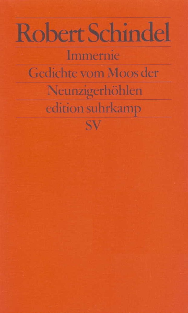 Cover Robert Schindel Immernie, © Suhrkamp 2000