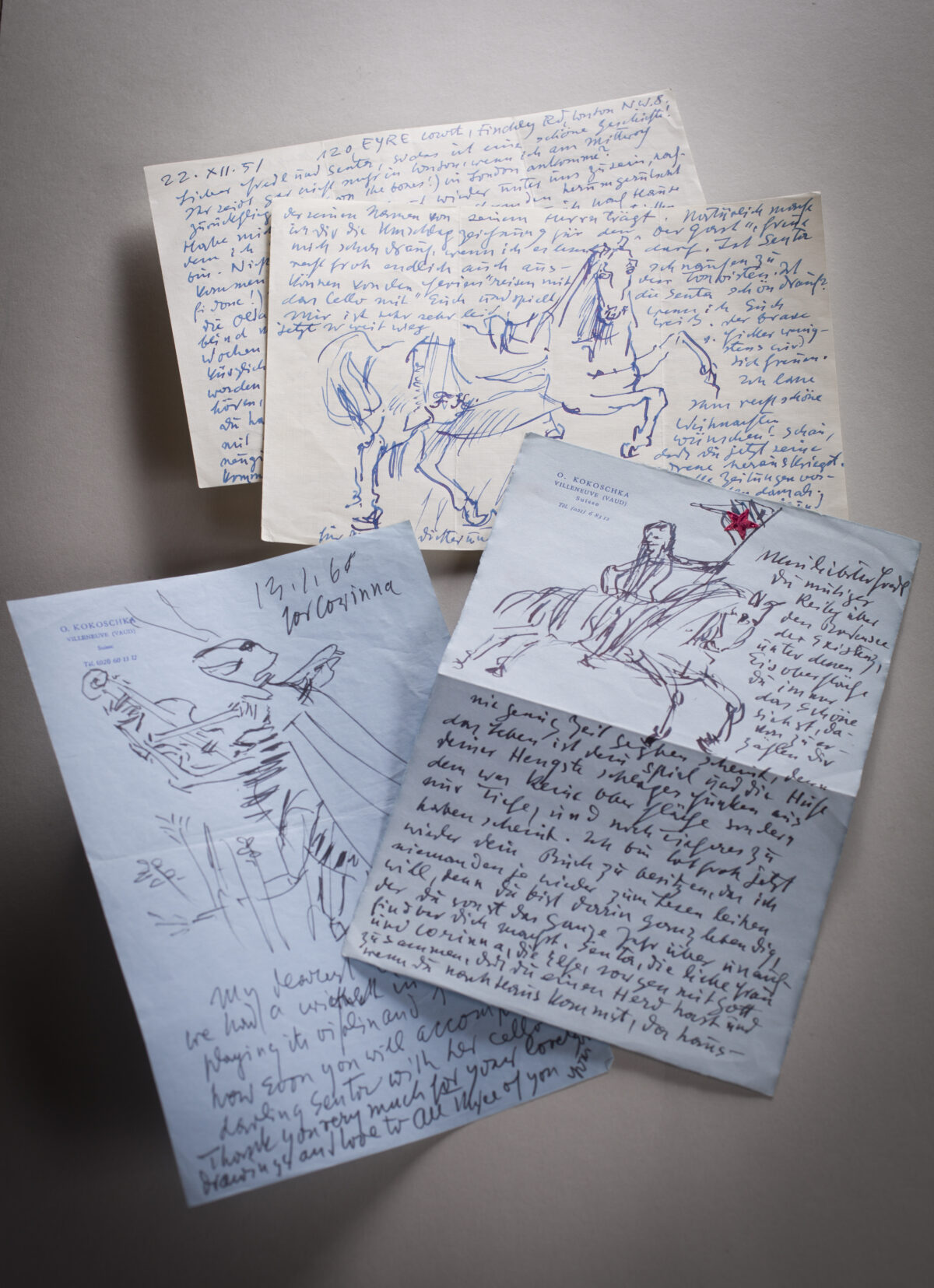 Im Nachlass des Übersetzers und Redakteurs Alfred Marnau sind illustrierte Briefe seines Freundes Oskar Kokoschka aus den 1950er und 1960er Jahren enthalten.