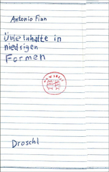 Cover Antonio Fian Üble Inhalte in niedrigen Formen, © Droschl 2000
