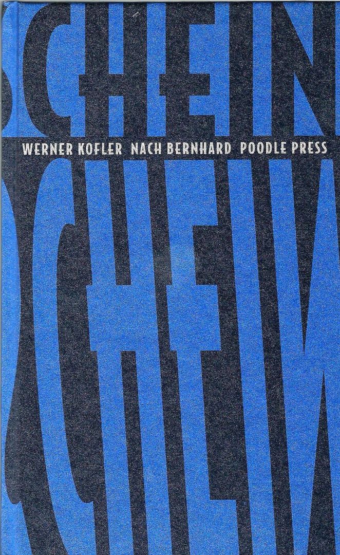 Cover Werner Kofler Dopo Bernhard / Nach Bernhard, © poodle press 1996