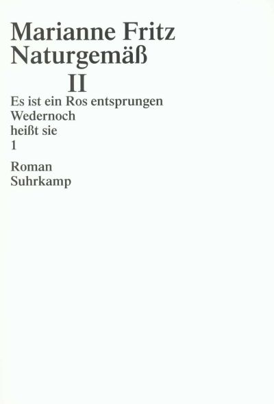 Cover Marianne Fritz Naturgemäß II, © Suhrkamp 1998