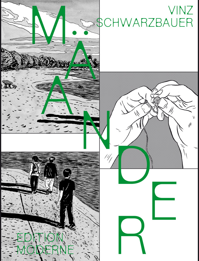 Cover Vinz Schwarzbauer Mäander, © Edition Moderne 2023