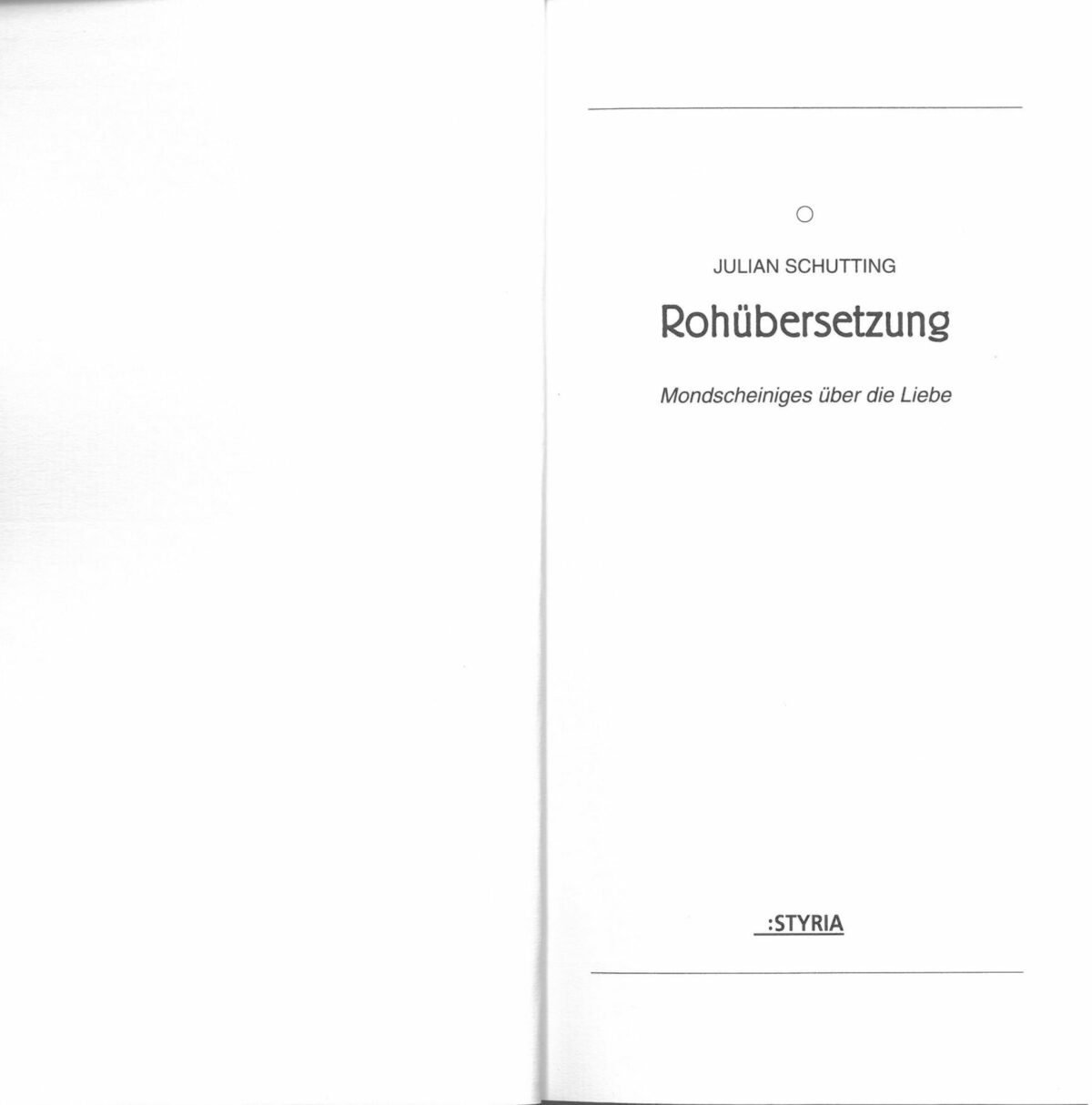 Cover Julian Schutting Rohübersetzung, © Styria